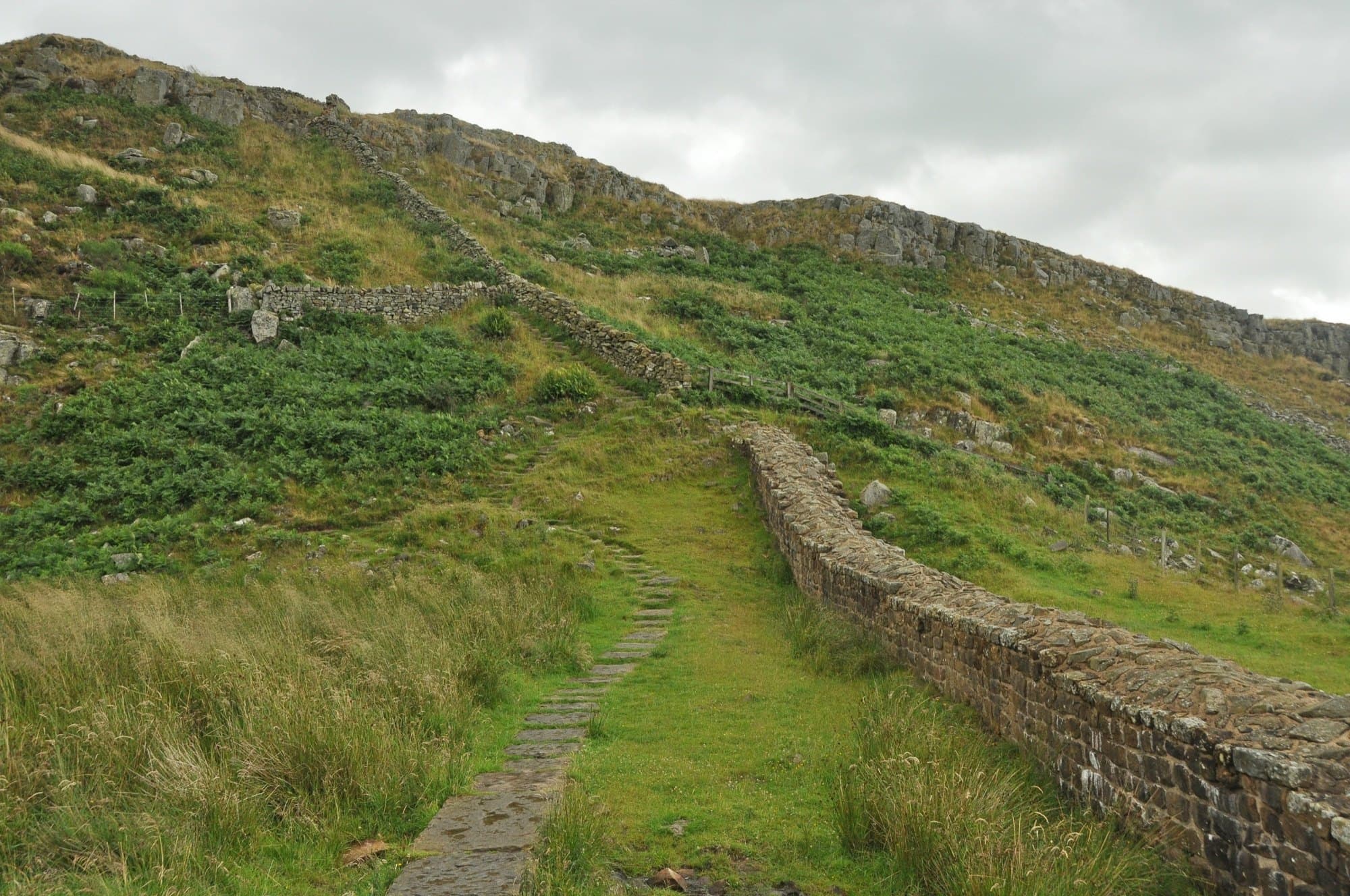 Path beside Hadrian's Wall near Steel Rigg, Northumberland.